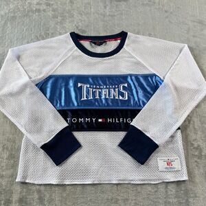 Tennessee Titans Tommy Hilfiger‎ Shirt Womens Large Mesh White NFL Football Fan